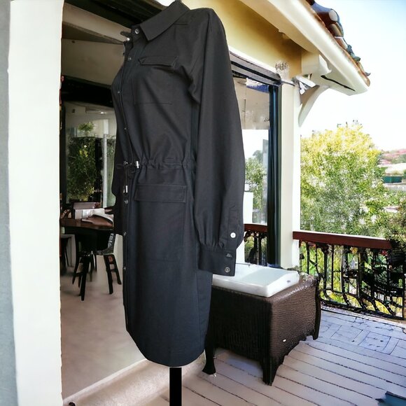 NWOT DEREK LAM ( 6 ) 10 CROSBY MINI SHIRTDRESS Long Sleeve Button Up Waist Tie - Picture 3 of 8